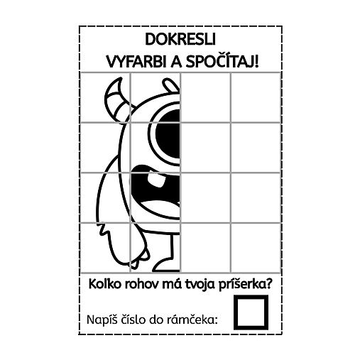 Hračky - Symetrické príšerky : Dokresli, vyfarbi, spočítaj (PDF) - 18312685_