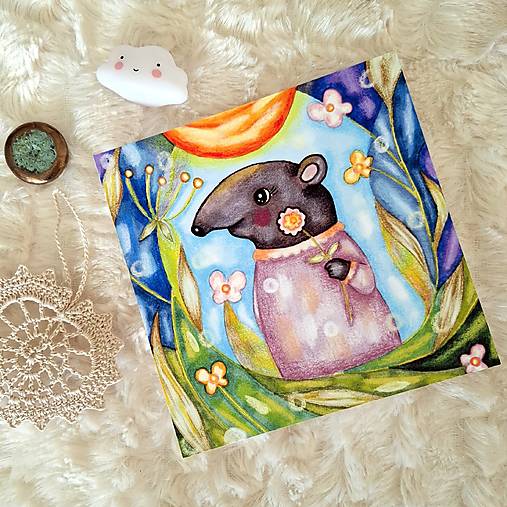 Pani Tapírová rada kvietky :) / print