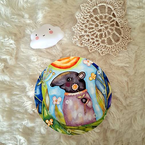 Pani Tapírová rada kvietky :) / väčšia nálepka