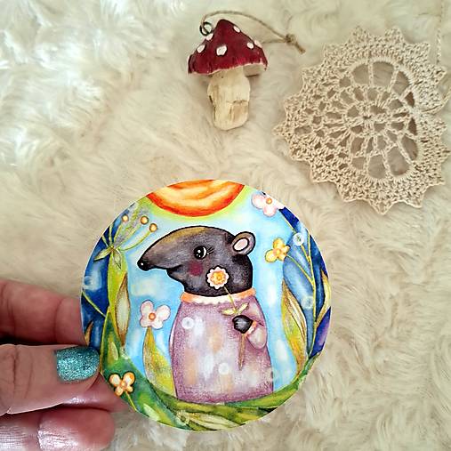 Pani Tapírová rada kvietky :) / väčšia nálepka