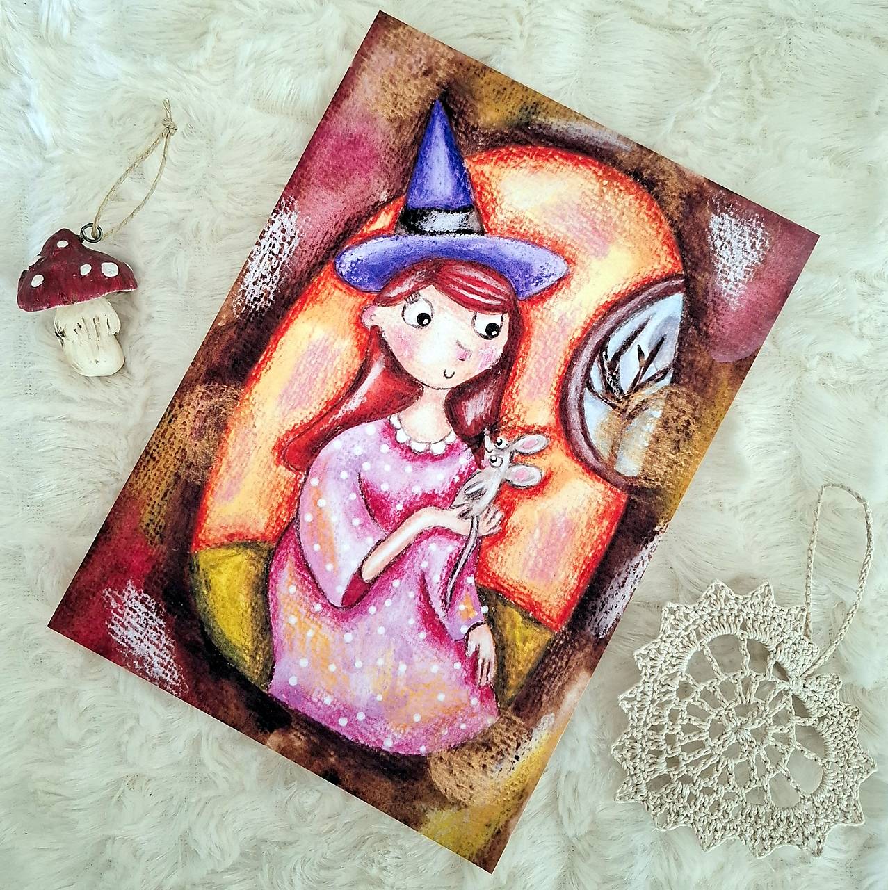 Dobrá čarodejka a jej myška :) / print