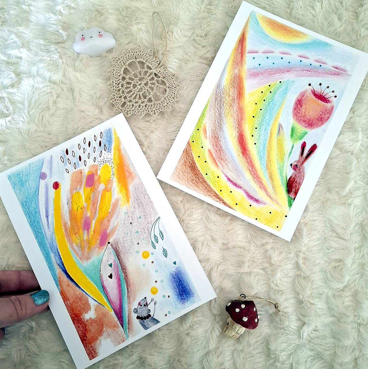 Také farebné, pokojné dni / sada dvoch printov