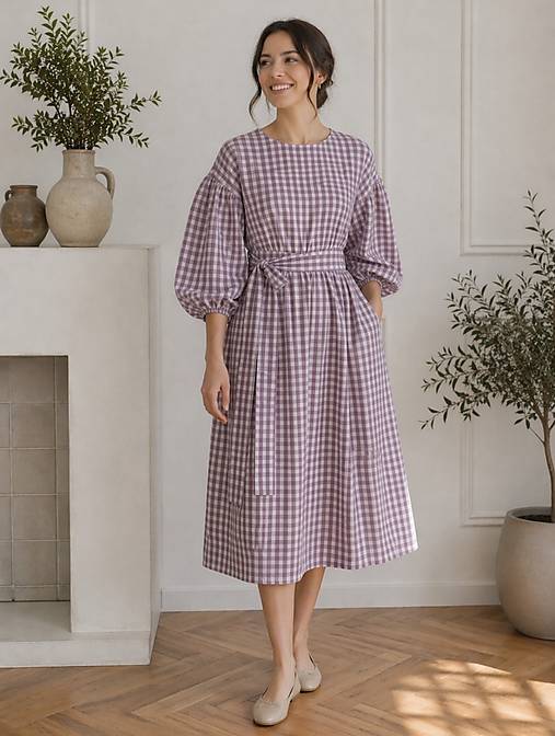 Mušelínové šaty  (Fialová)