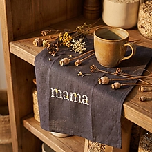 Úžitkový textil - Mama v kvetoch – vyšívaná ľanová utierka s príbehom - 18315509_