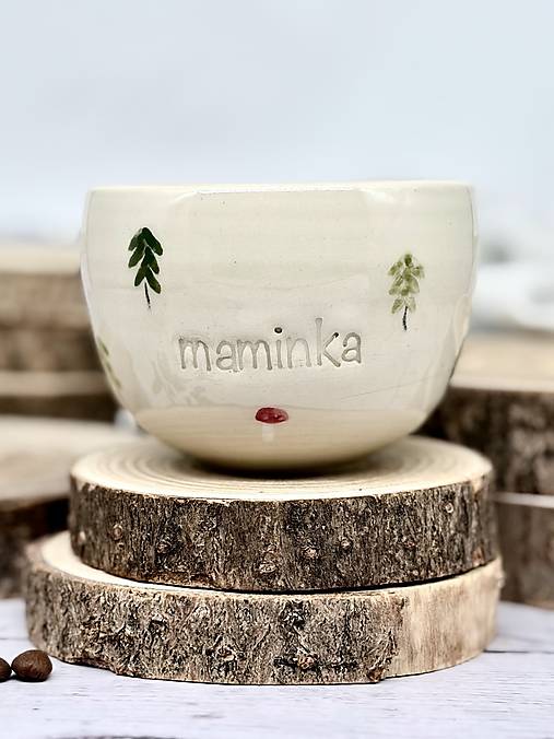 Prechádzka lesom - cappuccino pohárik maminka (200ml, bez uška)