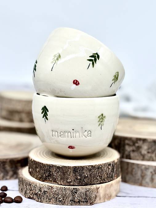 Prechádzka lesom - cappuccino pohárik maminka (200ml, bez uška)