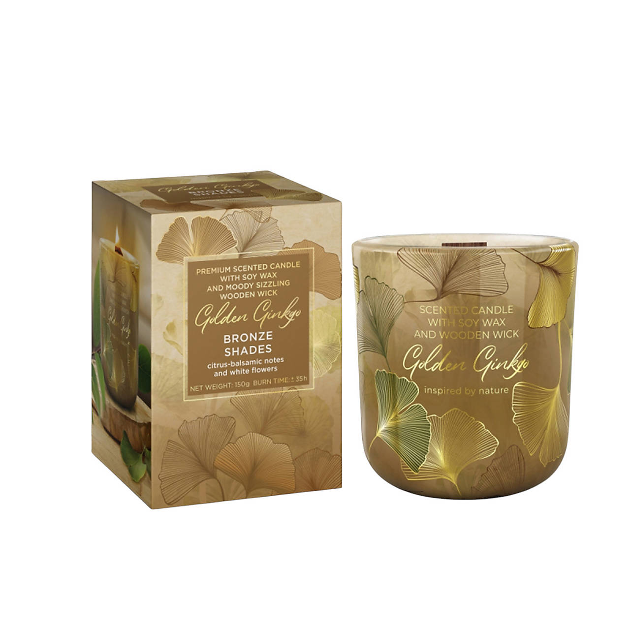 Sójová sviečka Ginkgo - Bronze shades 150g