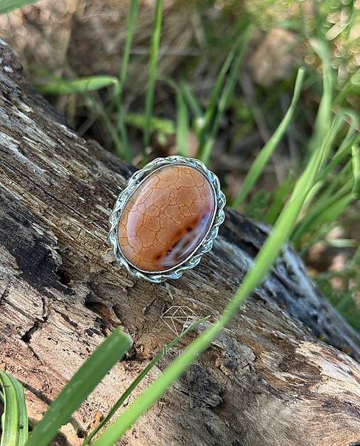 Strieborný 925/1000 prsten s ohnivym achátom