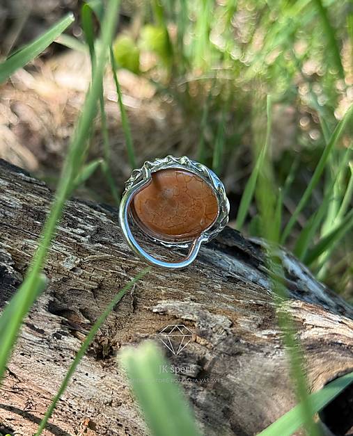 Strieborný 925/1000 prsten s ohnivym achátom