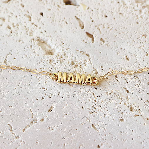 Náhrdelníky - MAMA | Náhrdelník (gold filled) - 18316839_