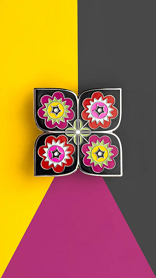 Kovová brošňa Čatajský štvorlístok