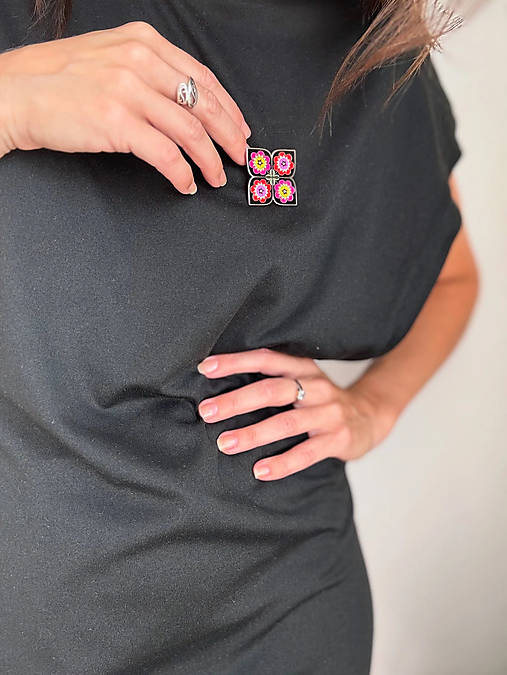 Kovová brošňa Čatajský štvorlístok