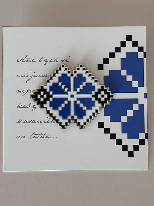 Kovová brošňa Myjafská nezábudka