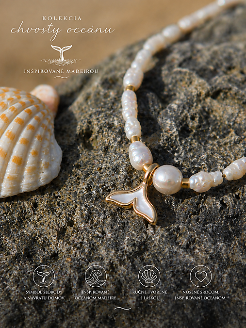 Chvosty oceánu náhrdelník riečne perly