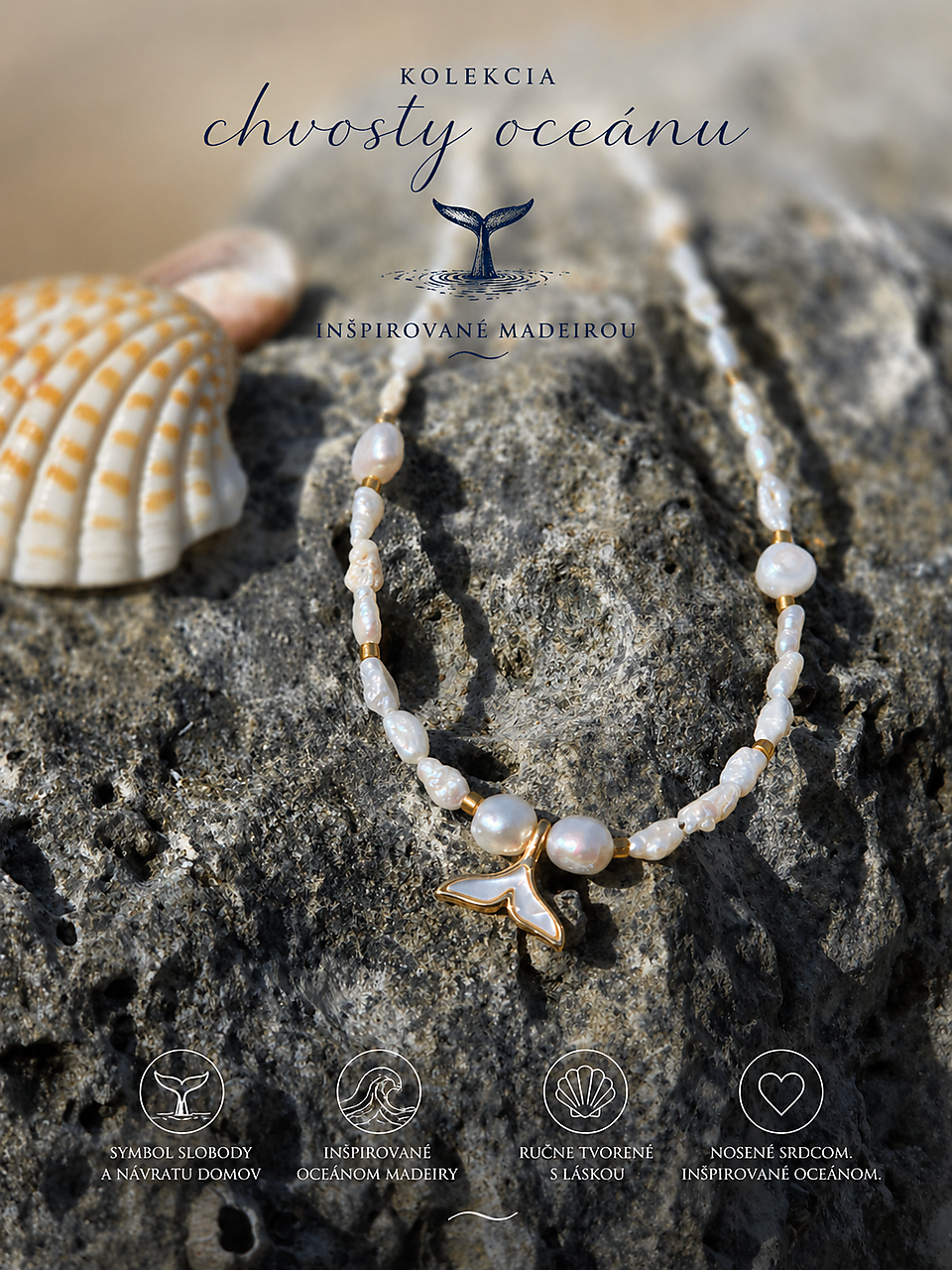 Chvosty oceánu náhrdelník riečne perly