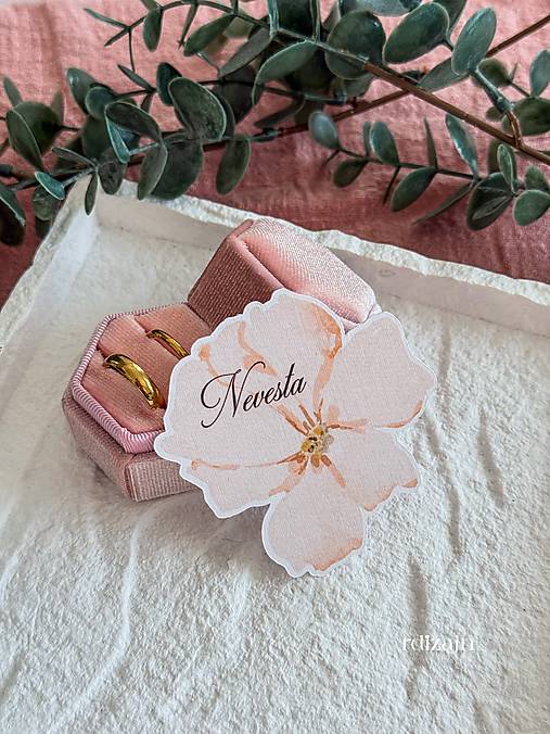 Papier - Menovka na svadbu PEACH KVETINKA - 18319561_