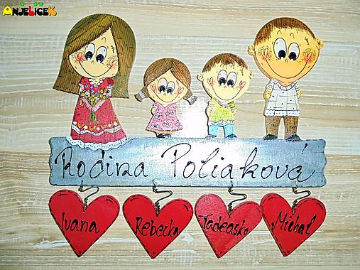 Tabuľky - Menovka na dvere - rodinka - 18320666_