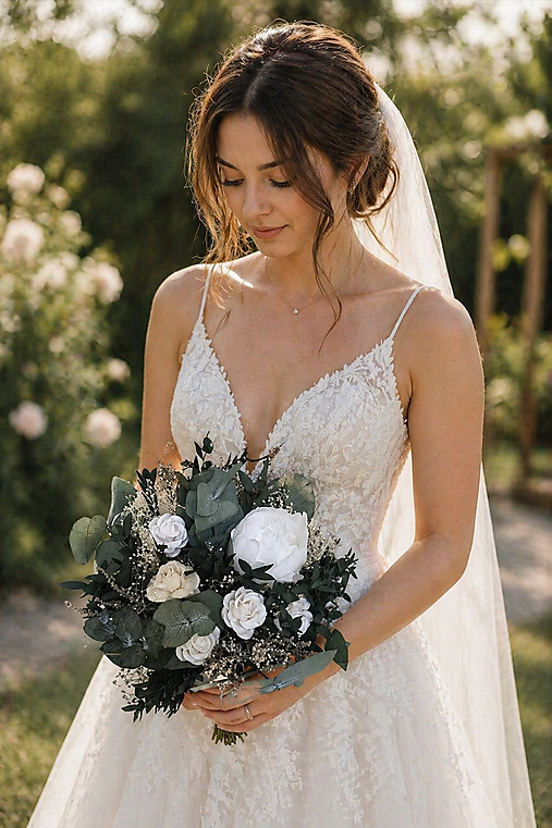 Svadobná kytica "keď zobudí sa deň" - pivonka