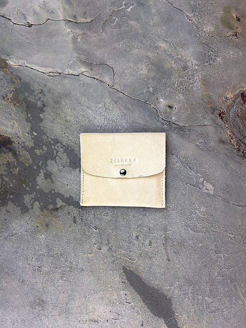 Peňaženky - Theia III. - kožená peňaženka - minimalistická, na cvok, unisex (Biela) - 18320939_