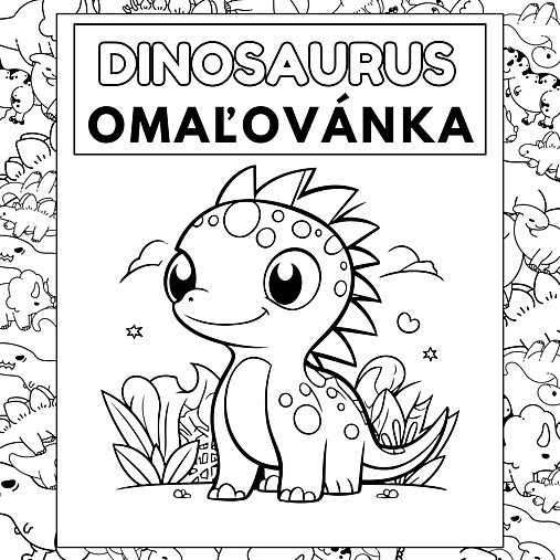 Hračky - Digitálna omaľovánka – Hravé dinosaury (PDF) - 18322383_