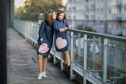 Detské oblečenie - LORELEI JEANS / PINK teplákové šaty "mama a dcéra" ♥ - 18322110_