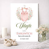 Papiernictvo - Uvítací plagát na krstiny (Ružová) - 18321307_