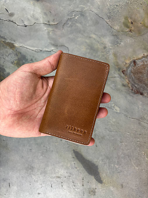 Peňaženky - Rhea special - kožená peňaženka vertikálna na karty - unisex - hnedá - 18321506_
