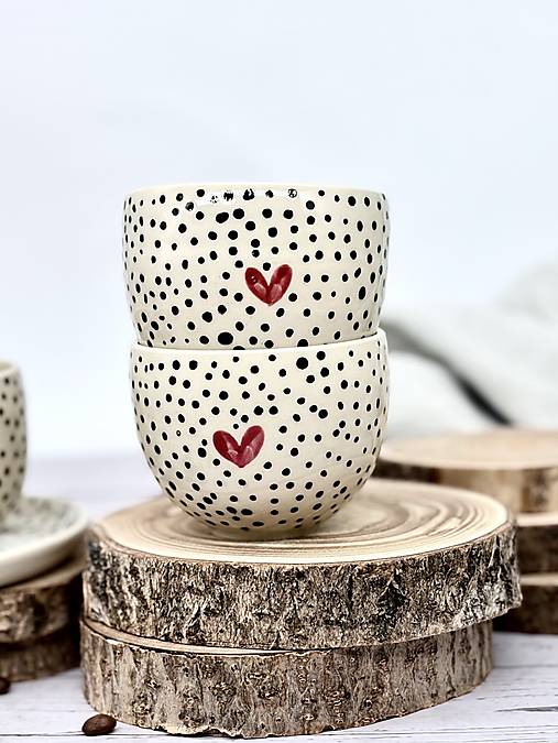 Čierne Bodky - pohárik cappuccino (200ml, bez uška!