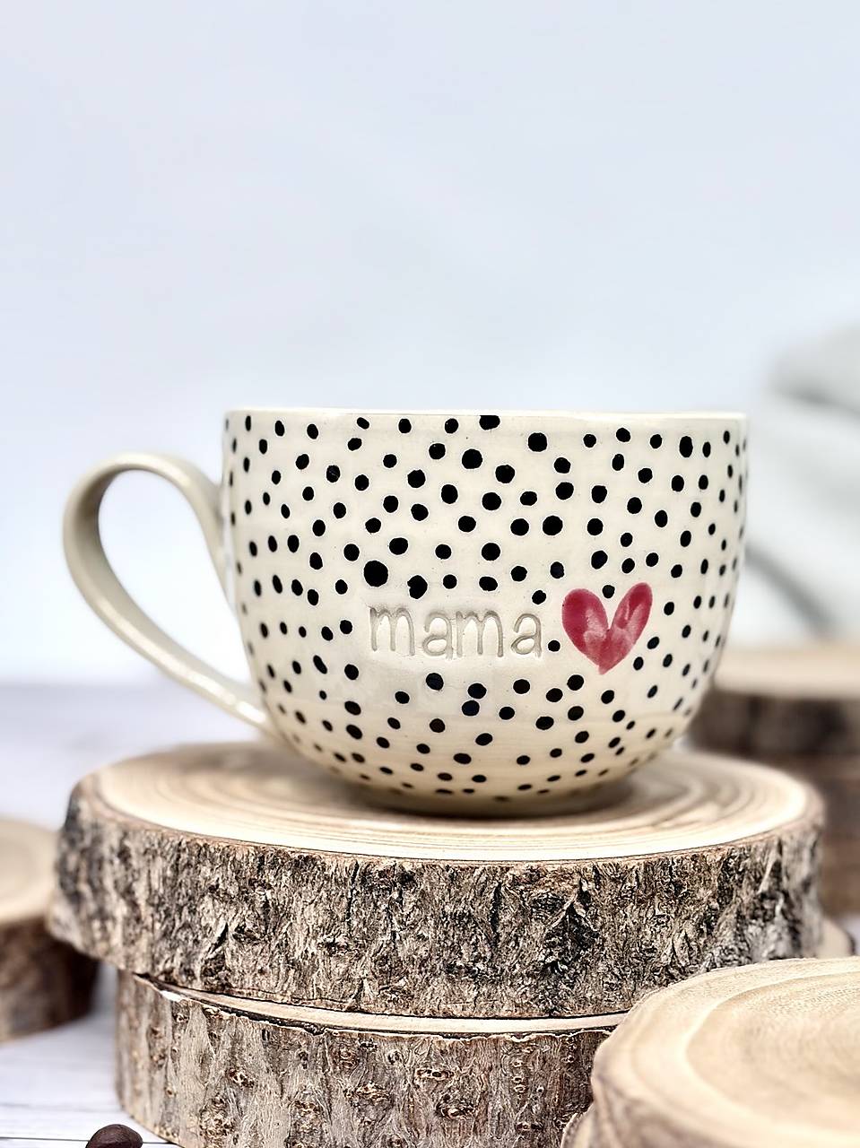 Čierne Bodky - šálka latte mama (280ml, s uškom)