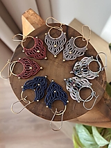 Náušnice - Macrame hojdavé náušnice  (Béžová) - 18326418_
