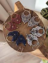 Náušnice - Macrame hojdavé náušnice  (Béžová) - 18326437_