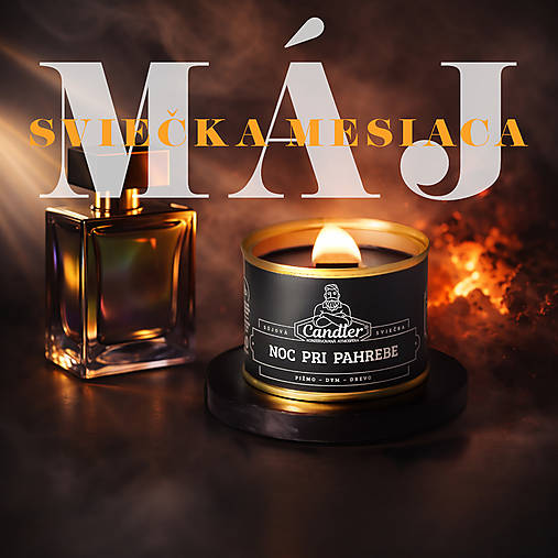Noc pri pahrebe (ZĽAVA – SVIEČKA MESIACA 140g, drevený knôt)