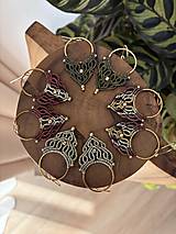 Náušnice - Macrame hojdavé náušnice- väčšie koliesko (Zelená) - 18330822_