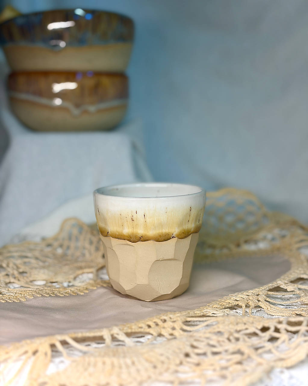 Keramický hrnček na lungo/ flat white Caramel