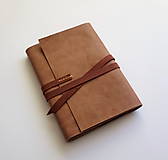 Papiernictvo - Kožený zápisník s vymeniteľným vnútrom A5 creamy brown - 18331469_