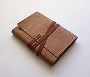 Papiernictvo - Kožený zápisník s vymeniteľným vnútrom A5 creamy brown - 18331470_