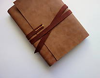 Papiernictvo - Kožený zápisník s vymeniteľným vnútrom A5 creamy brown - 18331471_