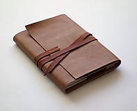 Papiernictvo - Kožený zápisník s vymeniteľným vnútrom A5 creamy brown - 18331472_