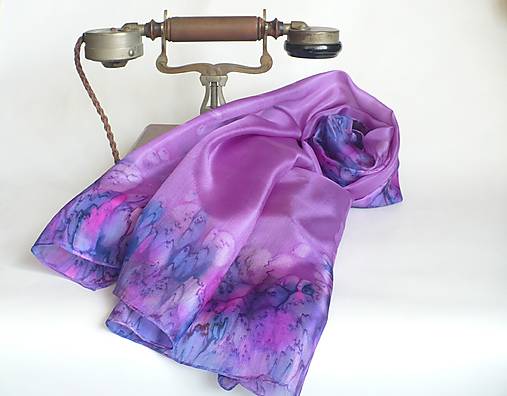 Šatky - Hodvábna šatka Violet. - 18333652_