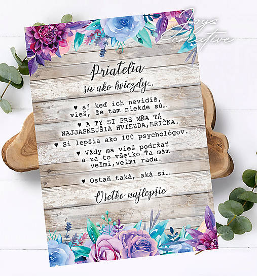Tabuľka pre najlepšiu priateľku, priatelia sú ako hviezdy