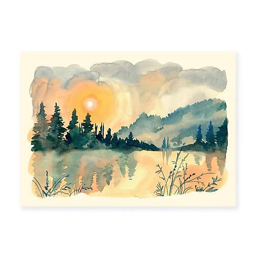 Papiernictvo - Pohľadnica " Jazero" - 18333518_