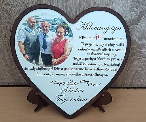 Dekorácie - Personalizovaná darčeková tabuľka v tvare srdca - 18333836_