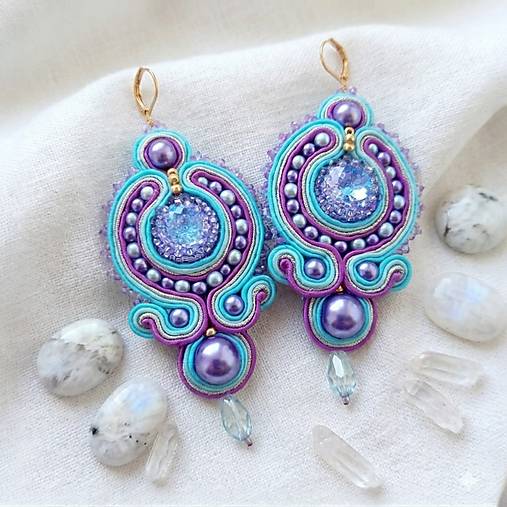 Náušnice - Soutache náušnice "Princess" - 18335670_