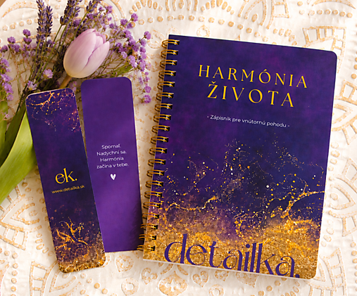 Papiernictvo - Motivačný set HARMÓNIA - zápisník so záložkou - 18334989_
