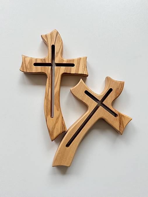 Iné doplnky - Drevený kríž - symbol viery z dreva (oliva) - „Holz Kreuz“ (Oliva) - 18335383_