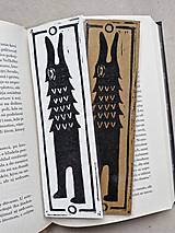Papiernictvo - Laminovaná záložka linoryt Vlk - 18334746_