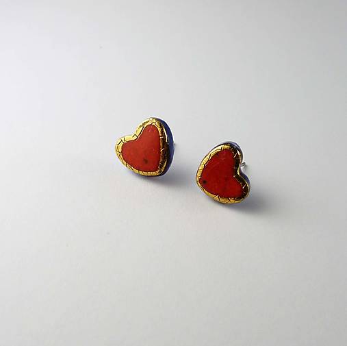 Náušnice - TANA hand made jewellery - keramika/zlato - 18338674_
