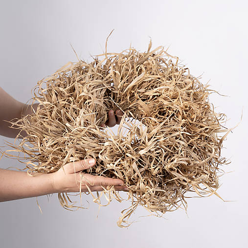 Prírodný veniec na dvere zo sušenej trávy 45 cm | moderný boho veniec handmade