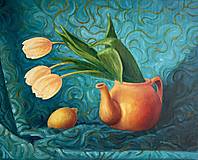 Obrazy - Zátišie s tulipánmi_ olej 40x50 - 18338469_