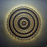 Obrazy - Mandala NEKONEČNÁ LÁSKA A ŠŤASTIE ❤️ (black-gold) 60 x 60 - 18339864_